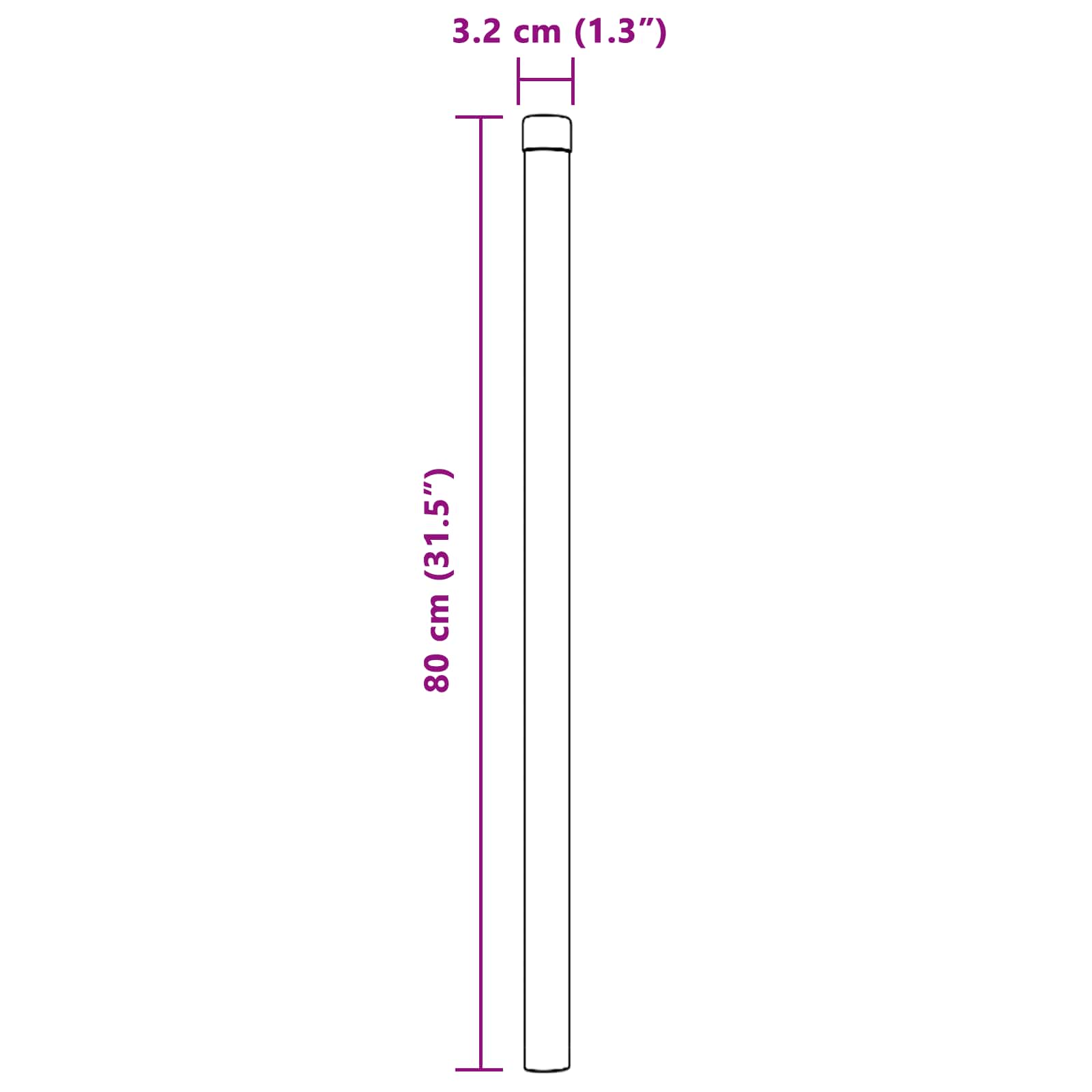 Palo della recinzione 12 pcs Argento 80 cm | homemem39