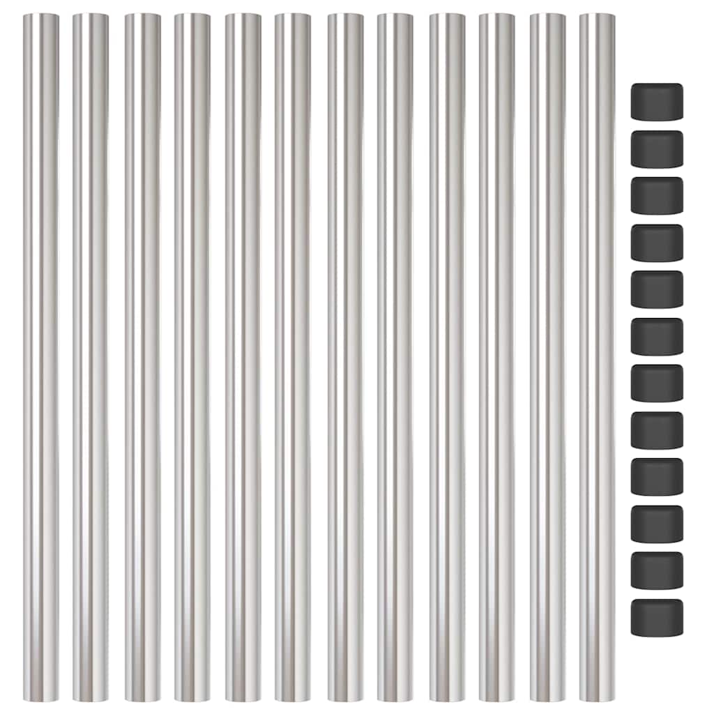 Palo della recinzione 12 pcs Argento 90 cm