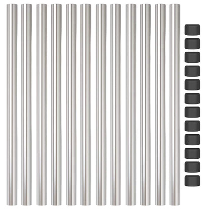 Palo della recinzione 12 pcs Argento 90 cm