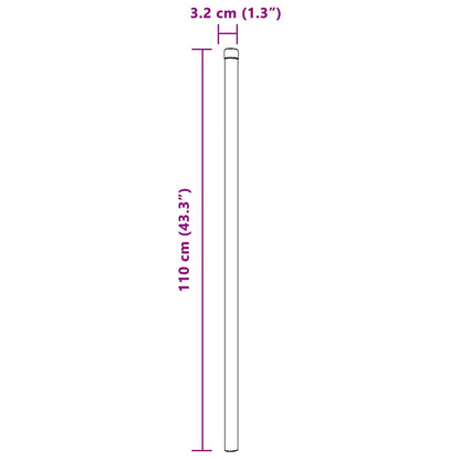 Palo della recinzione 2 pcs Argento 110 cm | homemem39