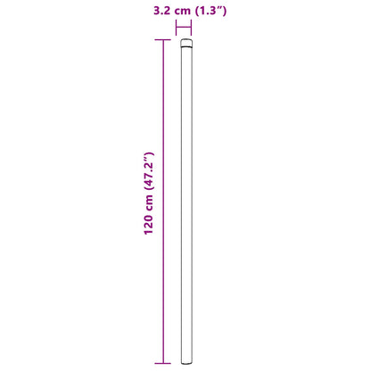 Palo della recinzione 2 pcs Argento 120 cm