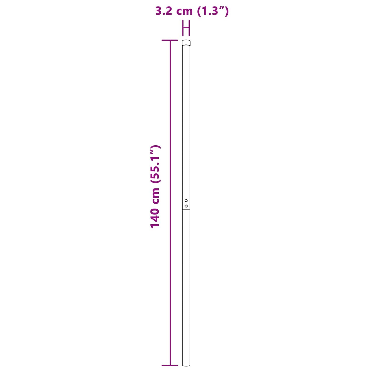 Palo della recinzione 2 pcs Argento | homemem39