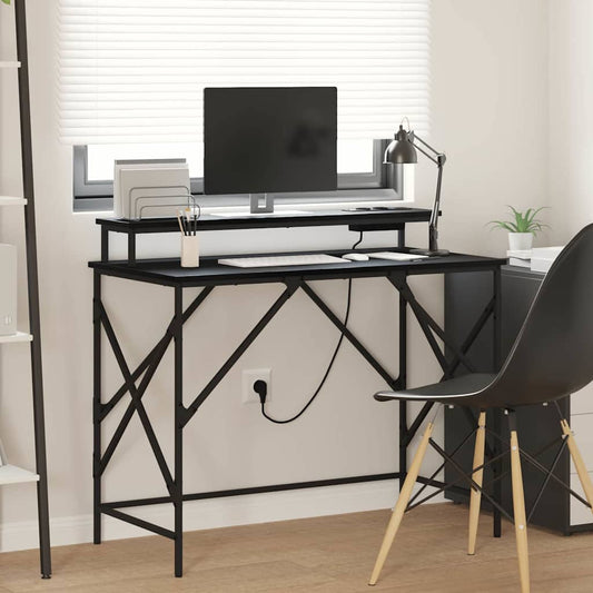 Scrivania Rovere Nero 100 x 50 x 86,5 cm Legno multistrato | homemem39