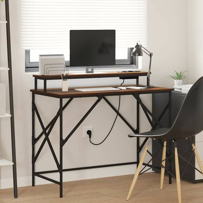 Scrivania Rovere Marrone 100 x 50 x 86,5 cm Legno multistrato | homemem39