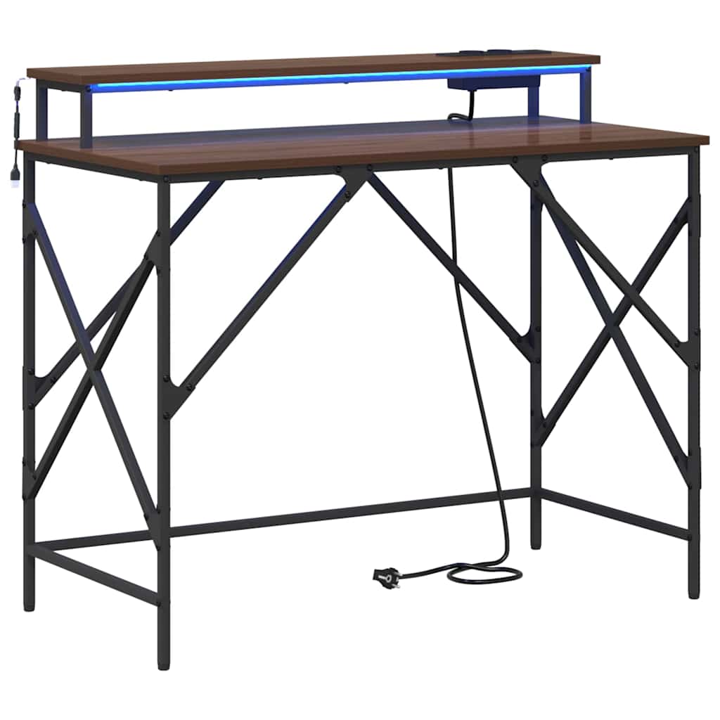 Scrivania Rovere Marrone 100 x 50 x 86,5 cm Legno multistrato | homemem39
