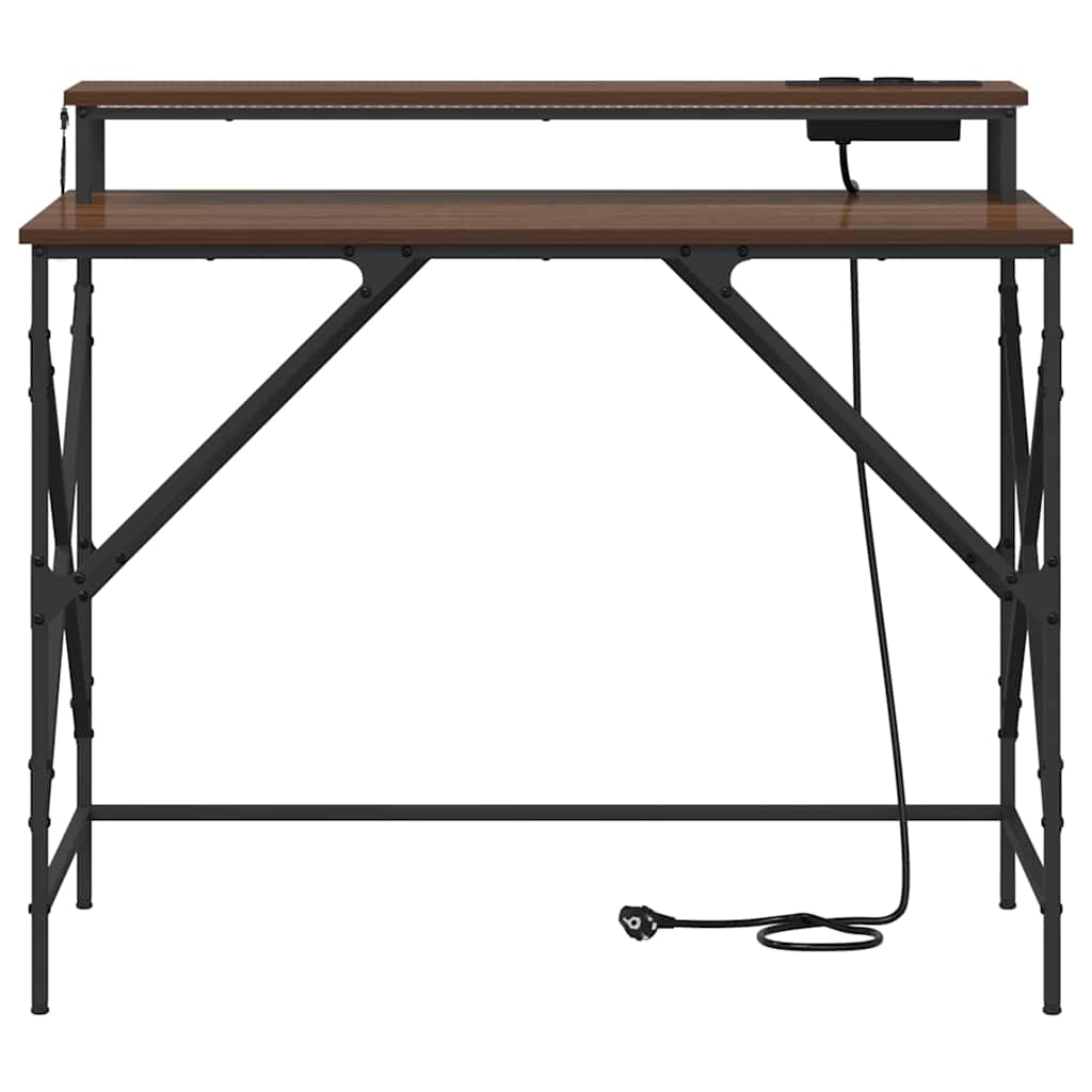 Scrivania Rovere Marrone 100 x 50 x 86,5 cm Legno multistrato | homemem39