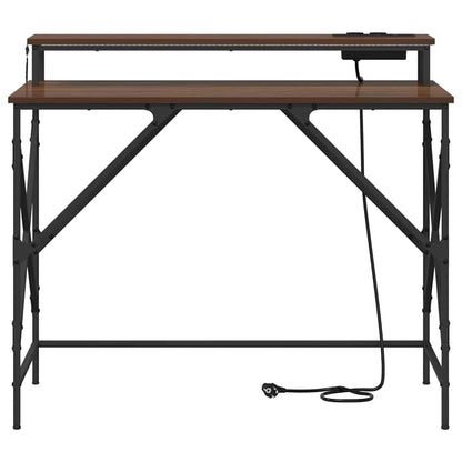 Scrivania Rovere Marrone 100 x 50 x 86,5 cm Legno multistrato | homemem39