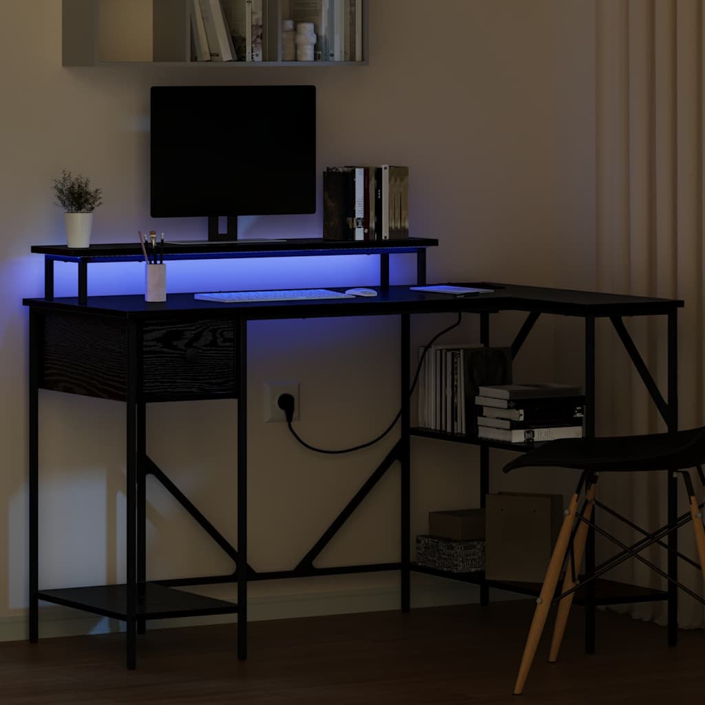 Scrivania Rovere Nero 120 x 79 x 86,5 cm Legno multistrato | homemem39