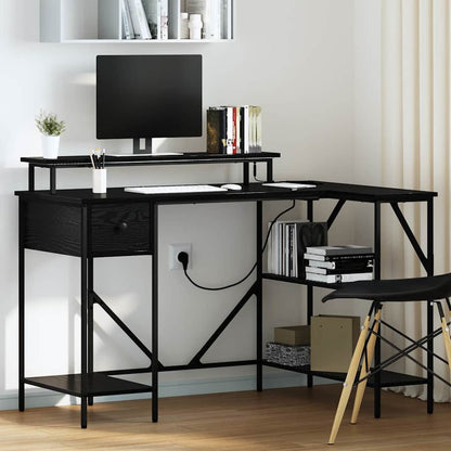 Scrivania Rovere Nero 120 x 79 x 86,5 cm Legno multistrato | homemem39