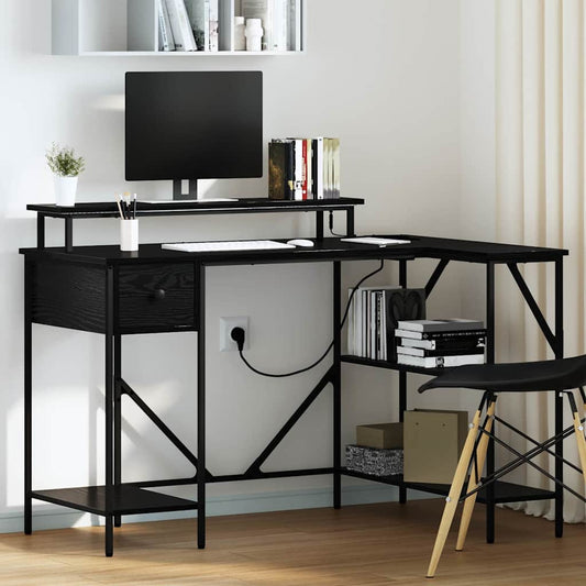 Scrivania Rovere Nero 120 x 79 x 86,5 cm Legno multistrato | homemem39