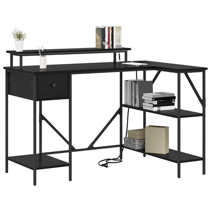 Scrivania Rovere Nero 120 x 79 x 86,5 cm Legno multistrato | homemem39