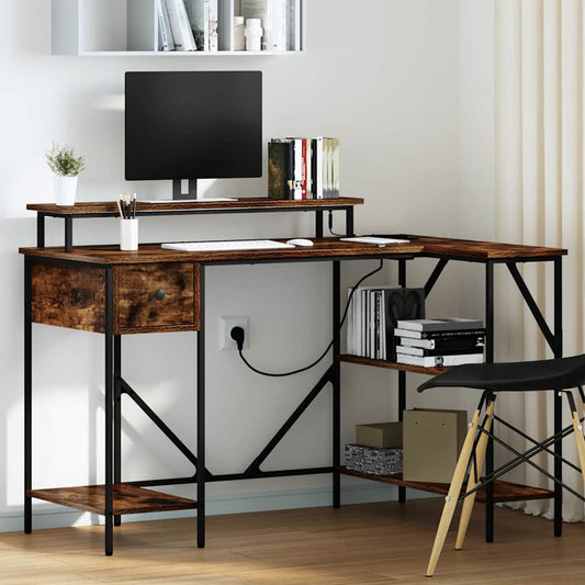 Scrivania Rovere fumé 120 x 79 x 86,5 cm Legno multistrato | homemem39