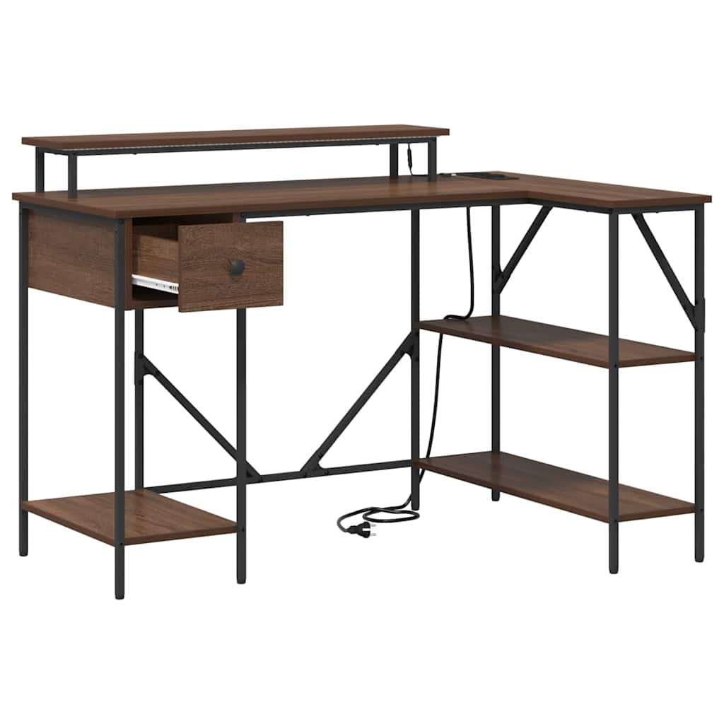 Scrivania Rovere Marrone 120 x 79 x 86,5 cm Legno multistrato | homemem39