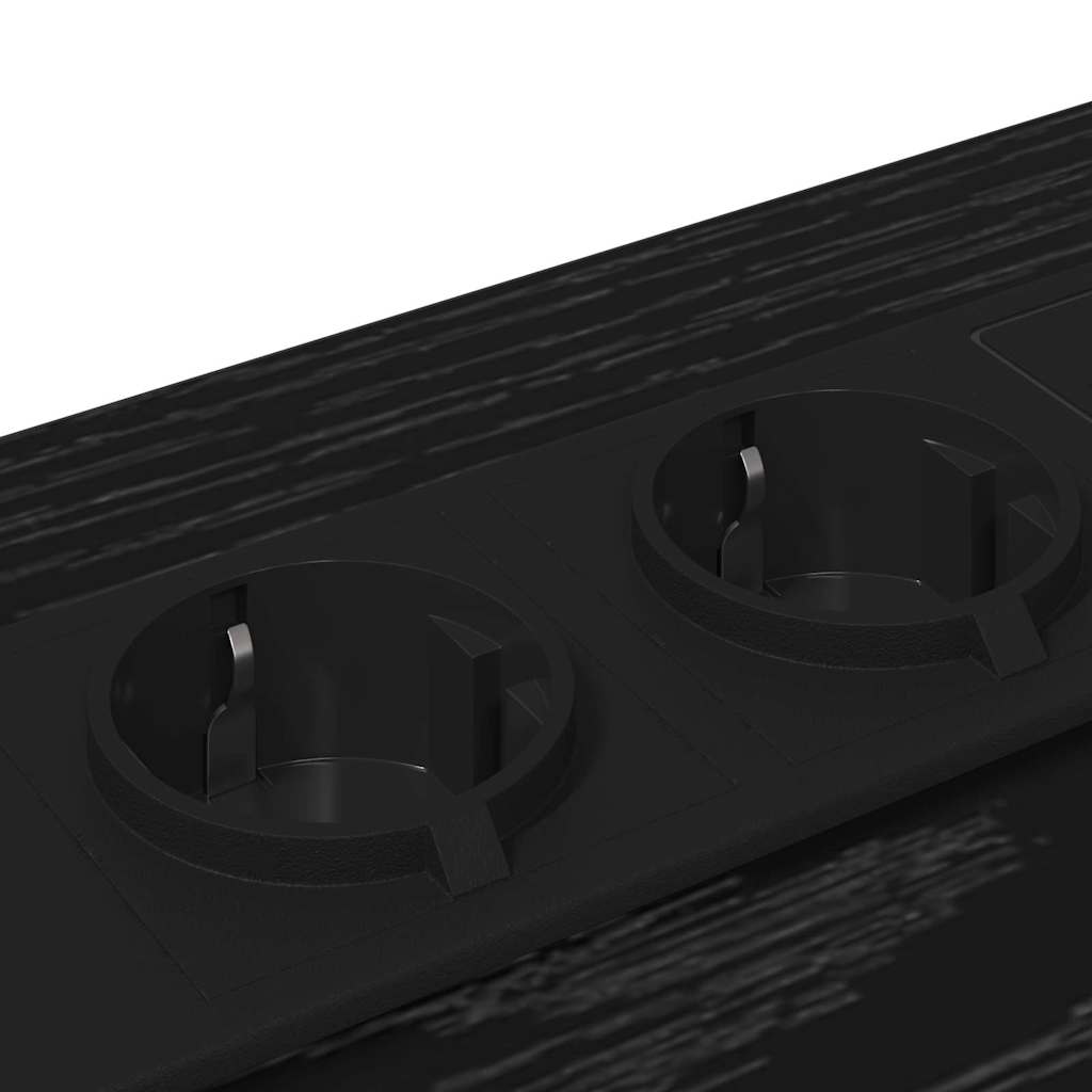 Comò con stazione di ricarica Rovere nero Legno multistrato