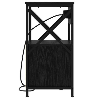 Armadio da Notte con cassetto 2 pcs Rovere Nero 40 x 31 x 60 cm | homemem39