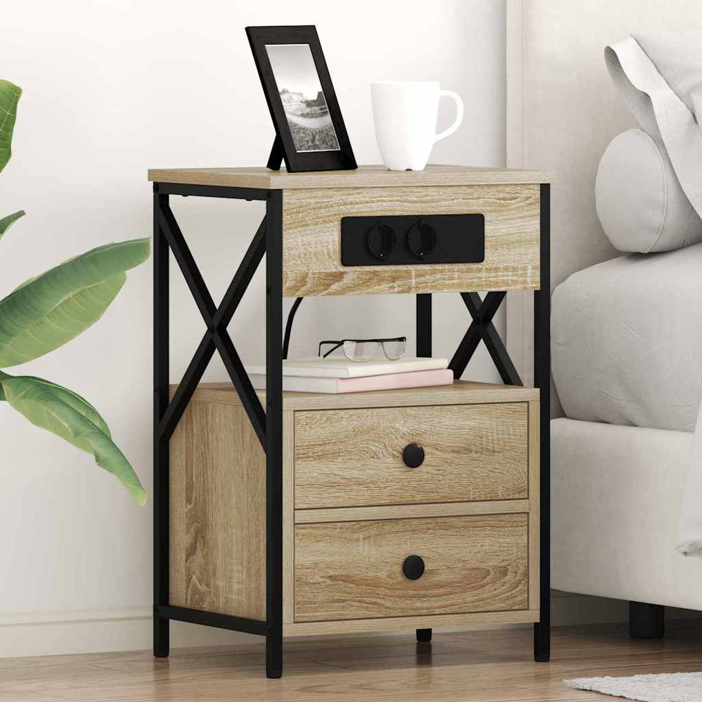 Armadio da Notte 2 pcs Rovere Sonoma 40 x 31 x 60 cm