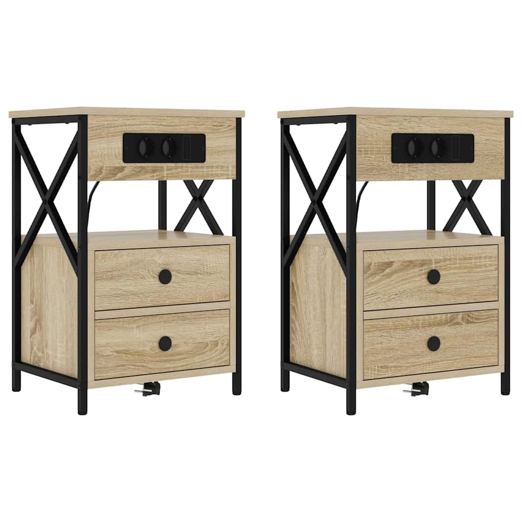 Armadio da Notte 2 pcs Rovere Sonoma 40 x 31 x 60 cm