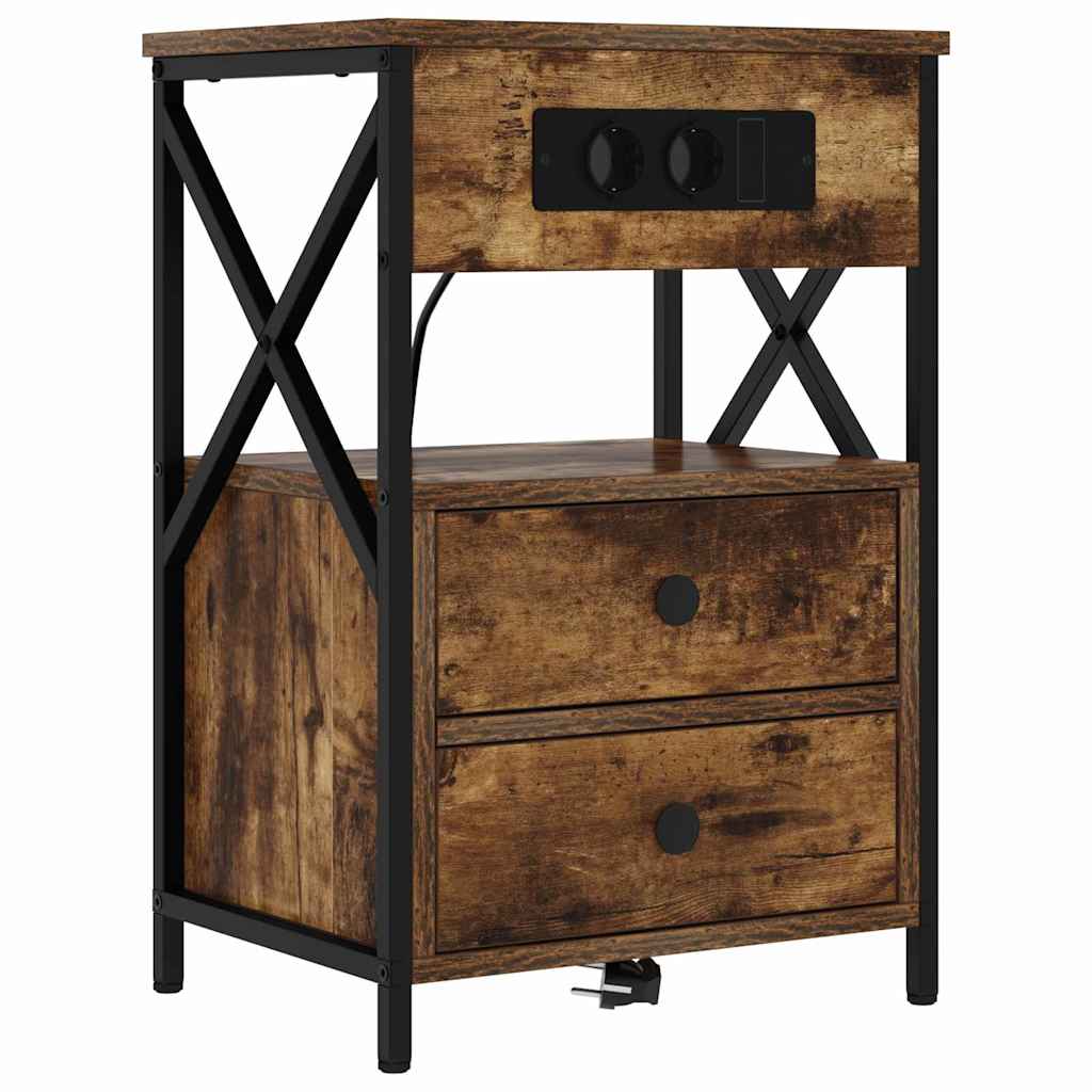 Armadio da Notte Rovere fumé 40 x 31 x 60 cm Legno multistrato | homemem39