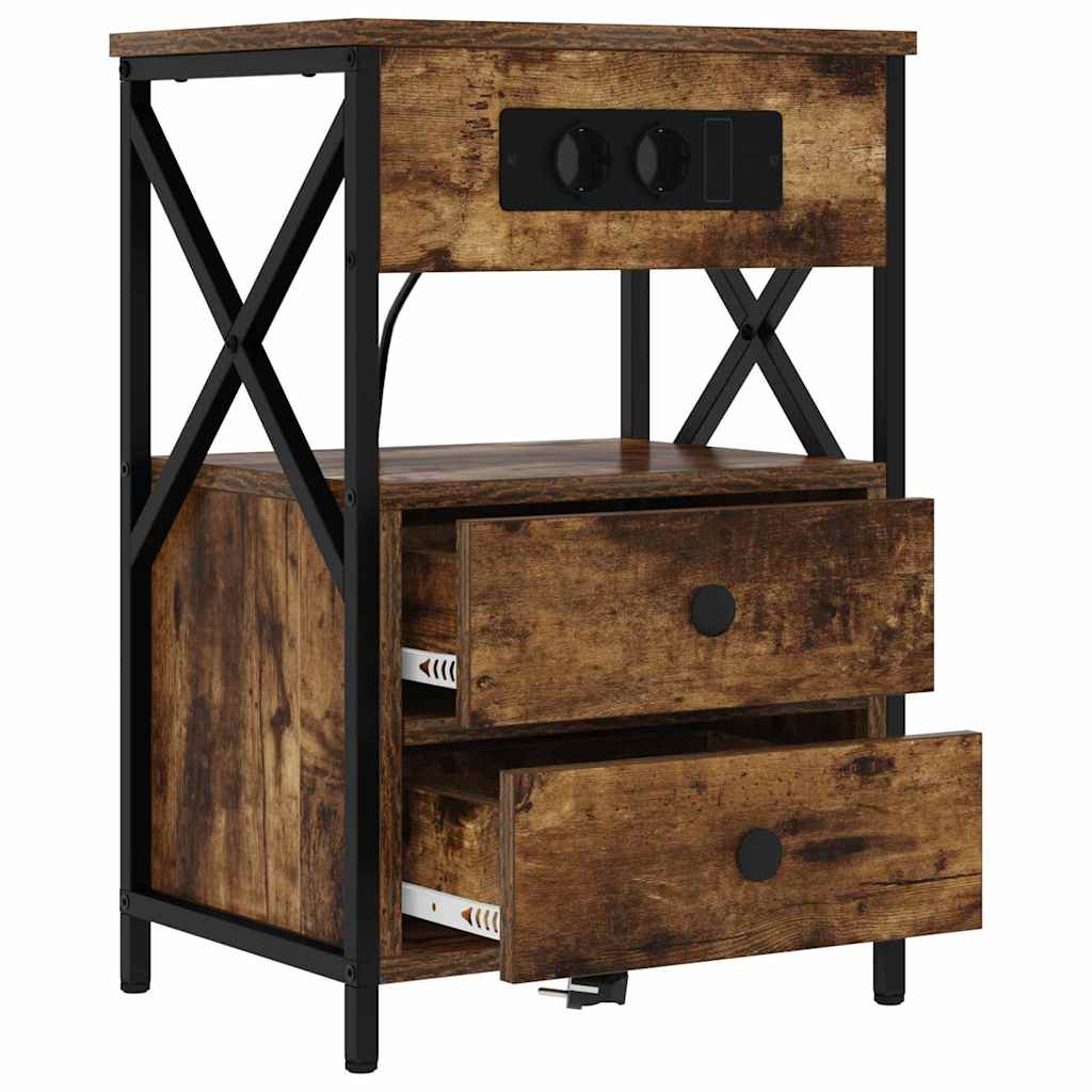 Armadio da Notte Rovere fumé 40 x 31 x 60 cm Legno multistrato | homemem39