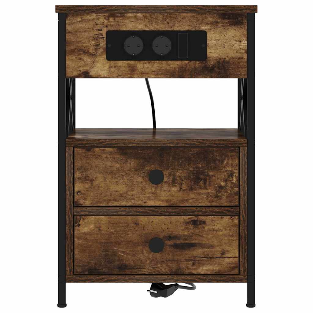 Armadio da Notte Rovere fumé 40 x 31 x 60 cm Legno multistrato | homemem39