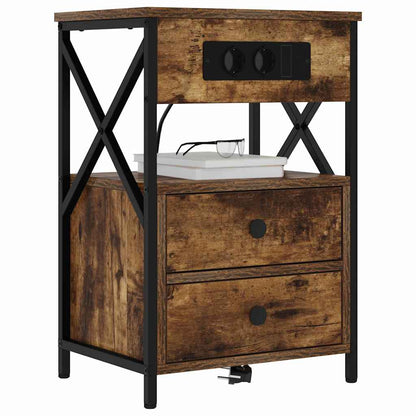 Armadio da Notte Rovere fumé 40 x 31 x 60 cm Legno multistrato | homemem39