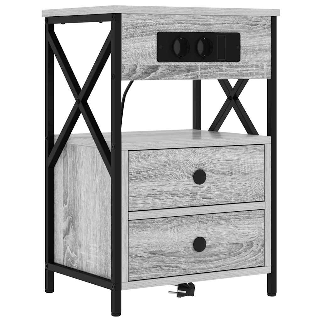 Armadio da Notte con cassetto Grigio Sonoma 40 x 31 x 60 cm | homemem39