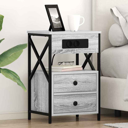 Armadio da Notte 2 pcs Grigio Sonoma 40 x 31 x 60 cm | homemem39