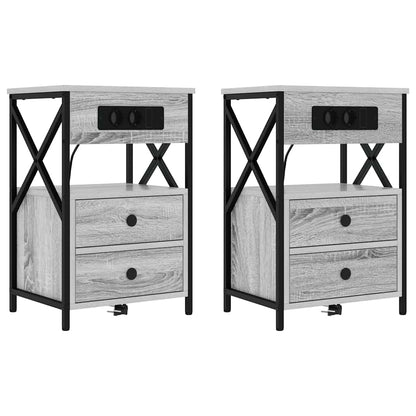 Armadio da Notte 2 pcs Grigio Sonoma 40 x 31 x 60 cm | homemem39
