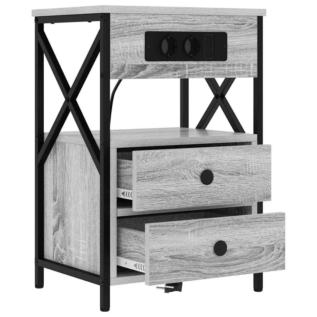 Armadio da Notte 2 pcs Grigio Sonoma 40 x 31 x 60 cm | homemem39