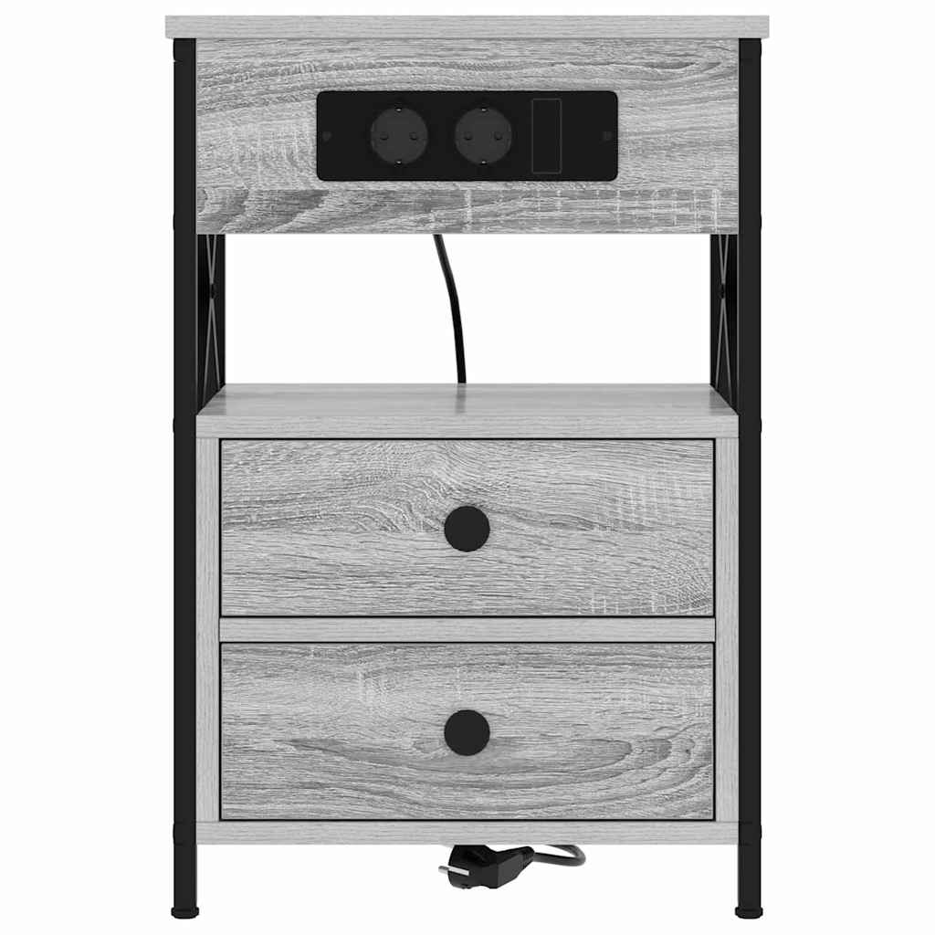 Armadio da Notte 2 pcs Grigio Sonoma 40 x 31 x 60 cm | homemem39