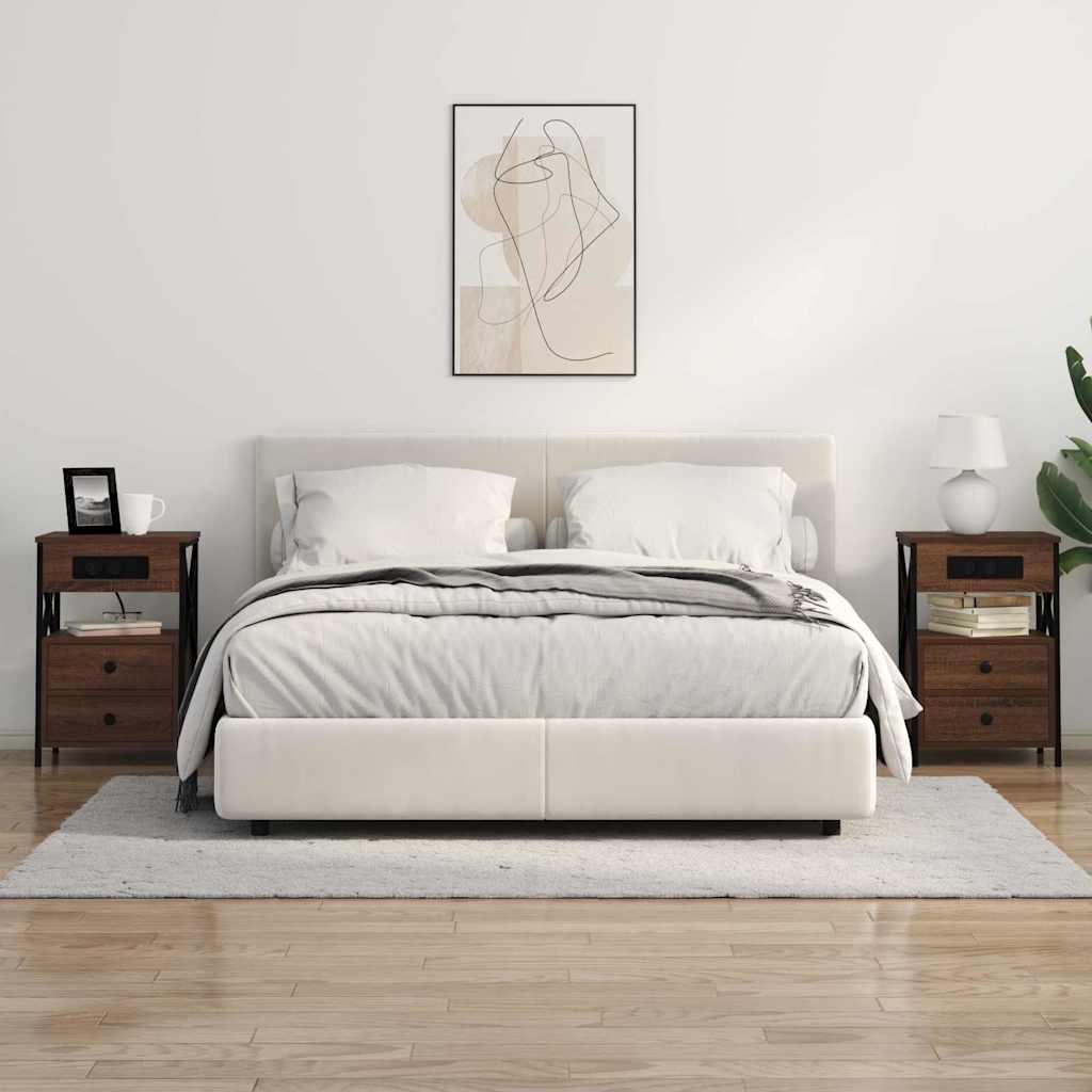 Armadio da Notte con cassetto Rovere Marrone 40 x 31 x 60 cm | homemem39