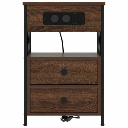 Armadio da Notte con cassetto Rovere Marrone 40 x 31 x 60 cm | homemem39