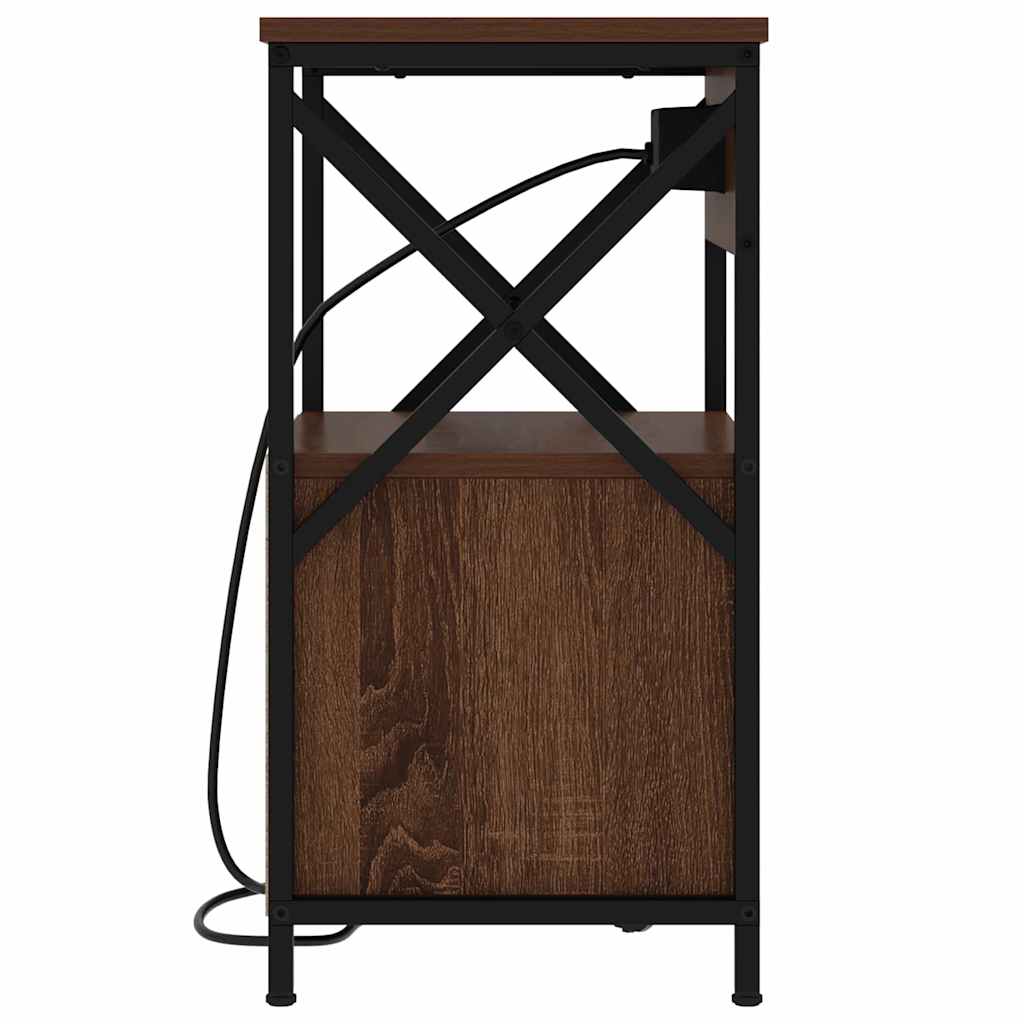 Armadio da Notte con cassetto Rovere Marrone 40 x 31 x 60 cm | homemem39
