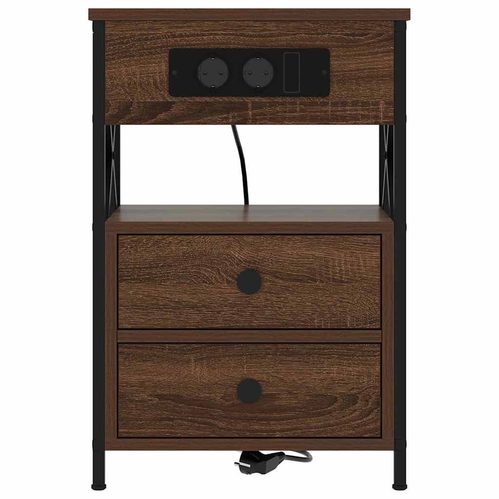 Armadio da Notte 2 pcs Rovere Marrone 40 x 31 x 60 cm | homemem39