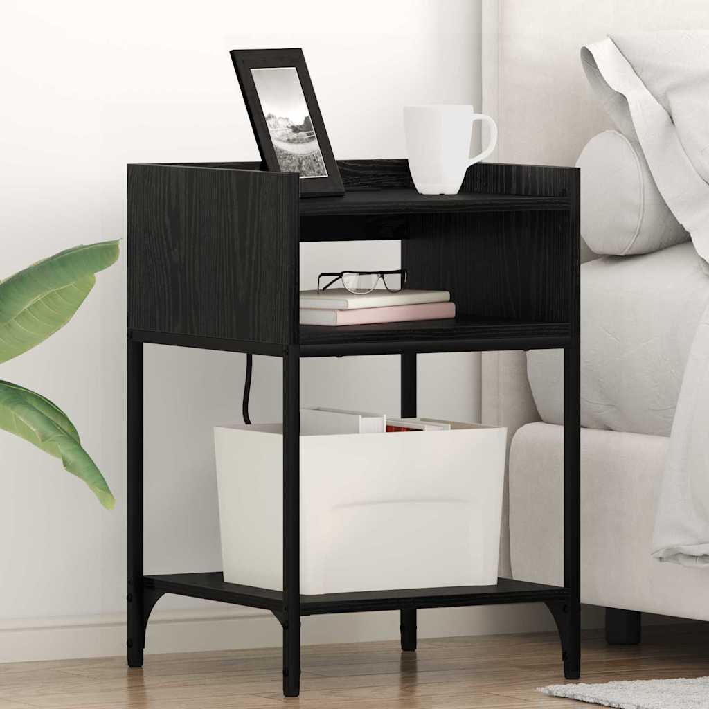 Armadio da Notte Rovere Nero 40 x 40 x 61 cm Legno multistrato | homemem39