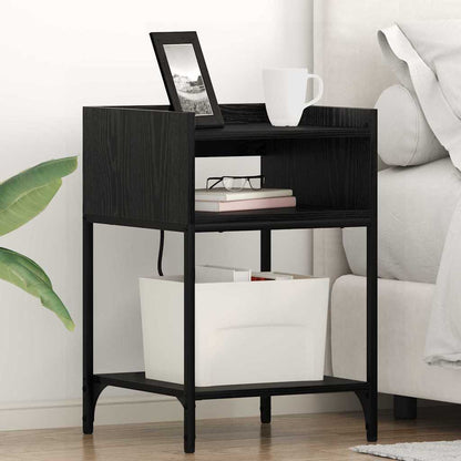 Armadio da Notte Rovere Nero 40 x 40 x 61 cm Legno multistrato | homemem39