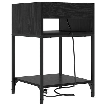 Armadio da Notte Rovere Nero 40 x 40 x 61 cm Legno multistrato | homemem39