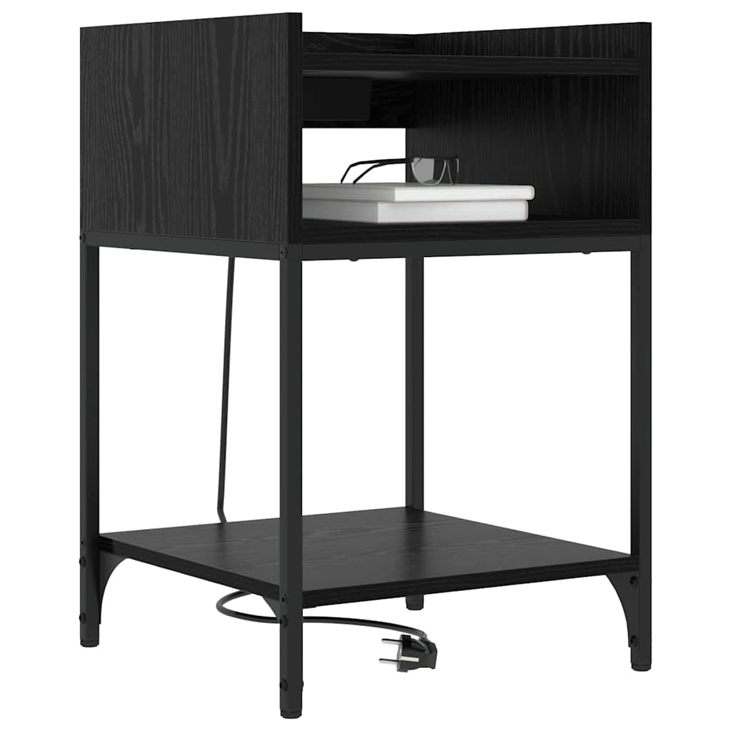 Armadio da Notte Rovere Nero 40 x 40 x 61 cm Legno multistrato | homemem39