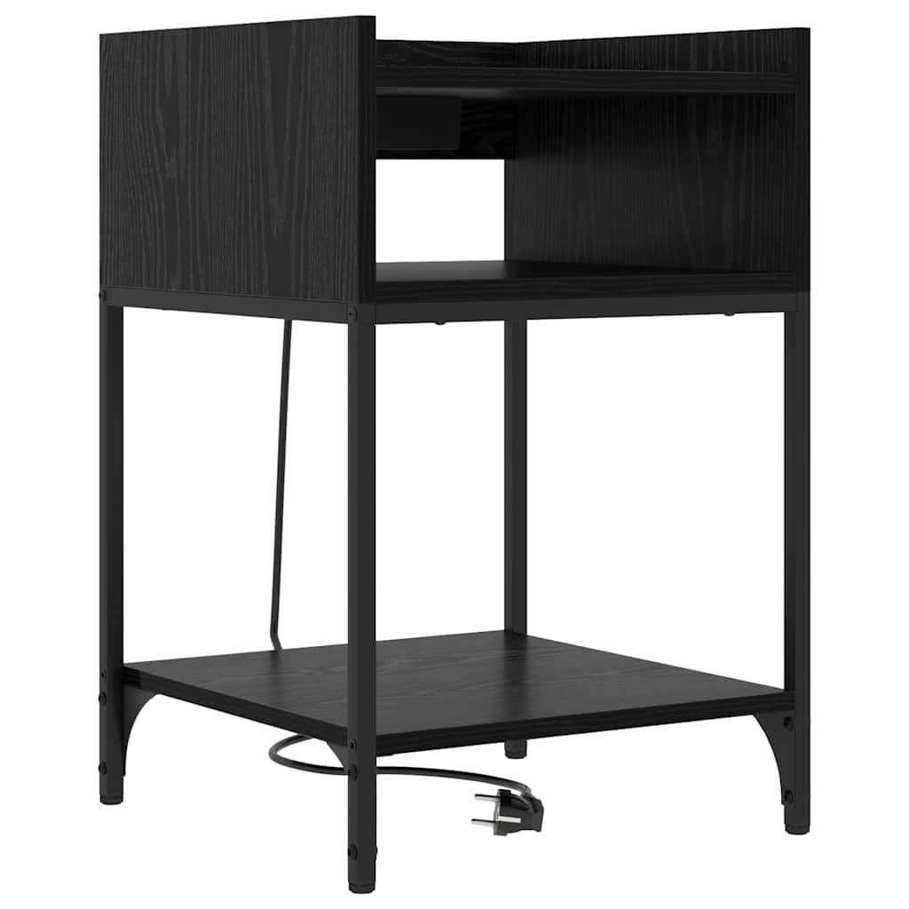 Armadio da Notte 2 pcs Rovere Nero 40 x 40 x 61 cm | homemem39