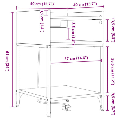 Armadio da Notte 2 pcs Rovere Sonoma 40 x 40 x 61 cm | homemem39