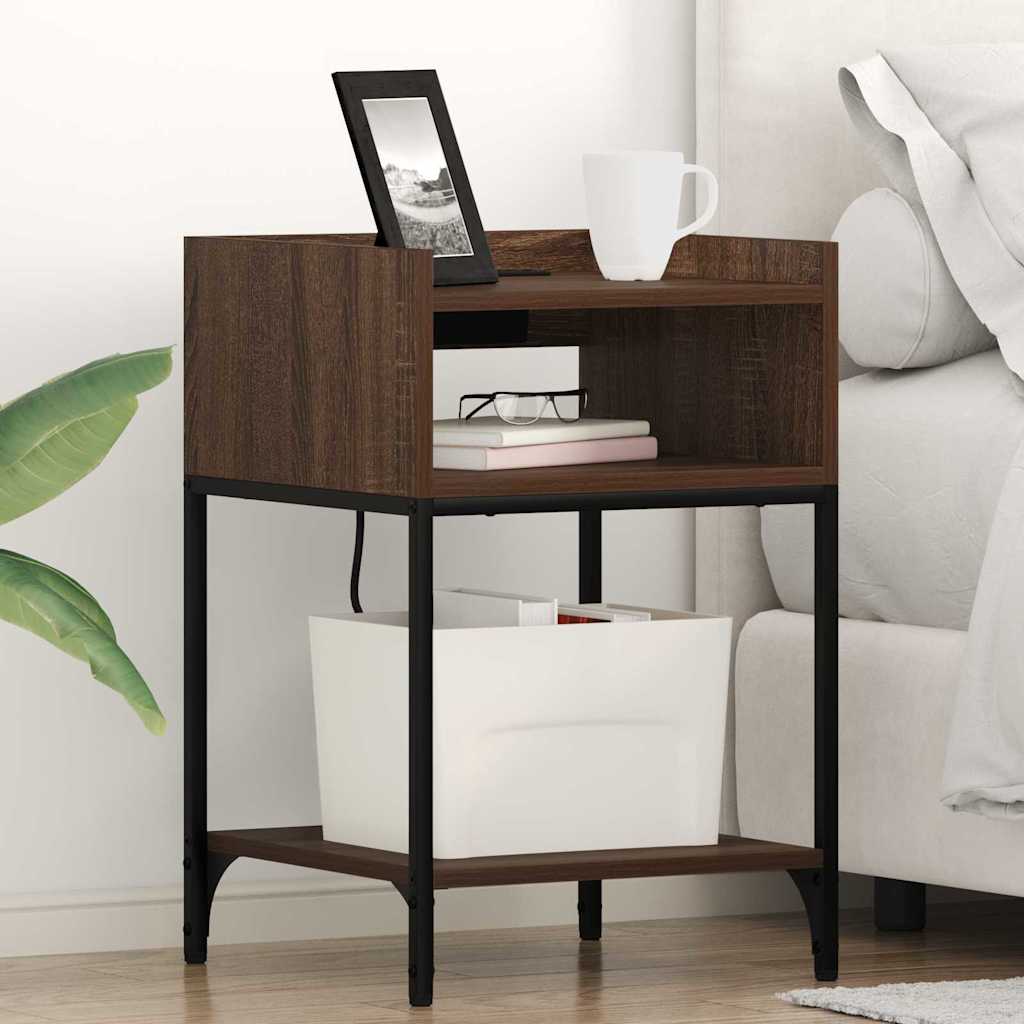 Armadio da Notte con lo scaffale Rovere Marrone 40 x 40 x 61 cm | homemem39