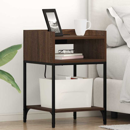 Armadio da Notte con lo scaffale Rovere Marrone 40 x 40 x 61 cm | homemem39