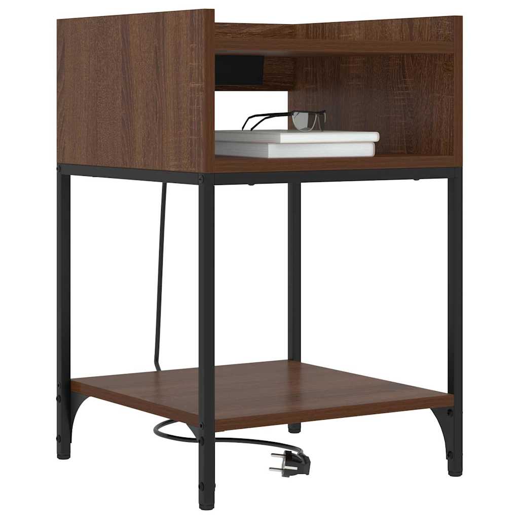 Armadio da Notte con lo scaffale Rovere Marrone 40 x 40 x 61 cm | homemem39