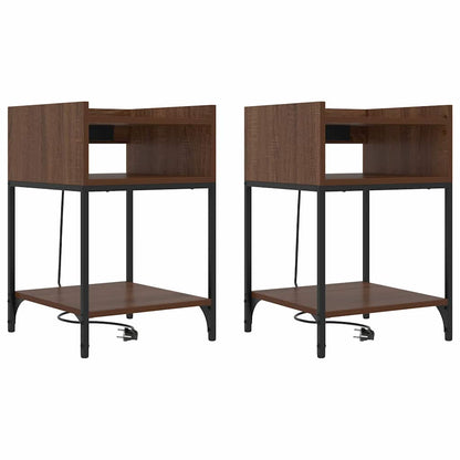 Armadio da Notte 2 pcs Rovere Marrone 40 x 40 x 61 cm | homemem39