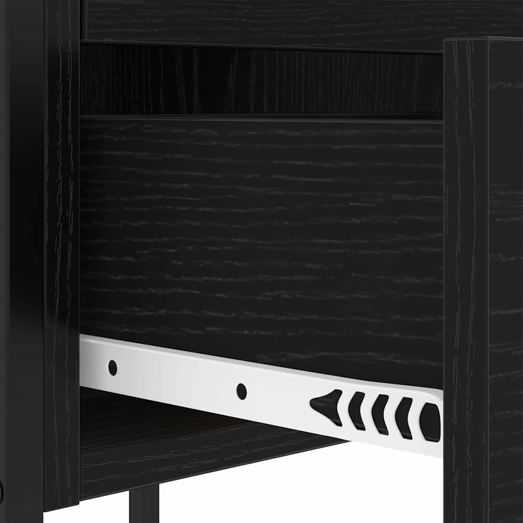 Armadio da Notte Rovere Nero 42 x 41 x 61 cm