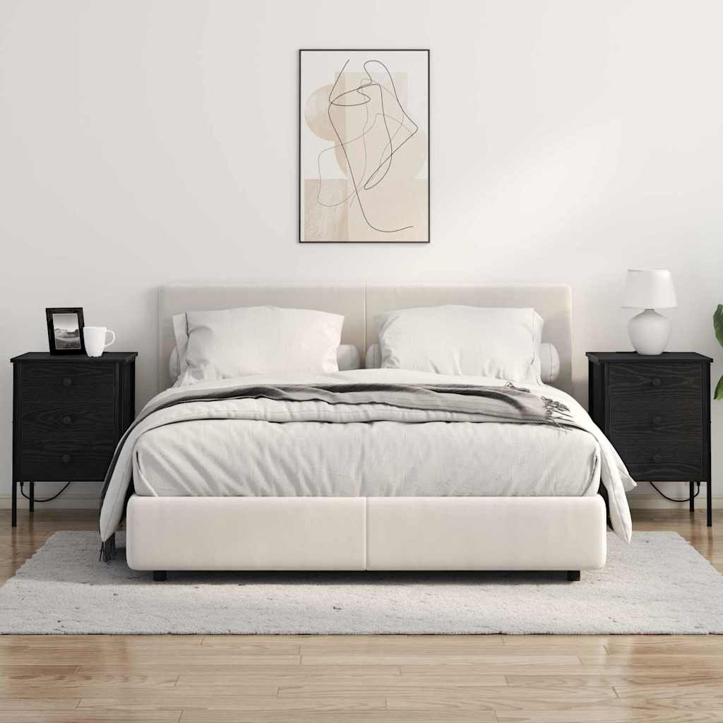 Armadio da Notte Rovere Nero 42 x 41 x 61 cm Legno multistrato | homemem39