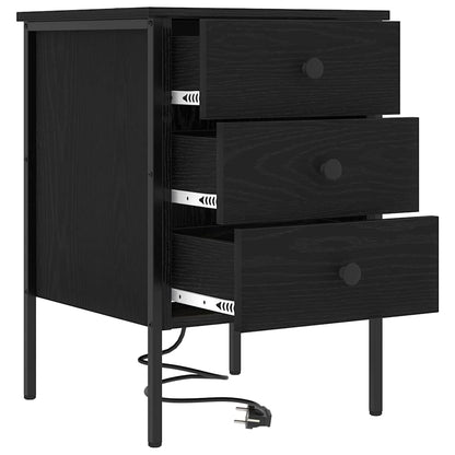 Armadio da Notte Rovere Nero 42 x 41 x 61 cm Legno multistrato | homemem39