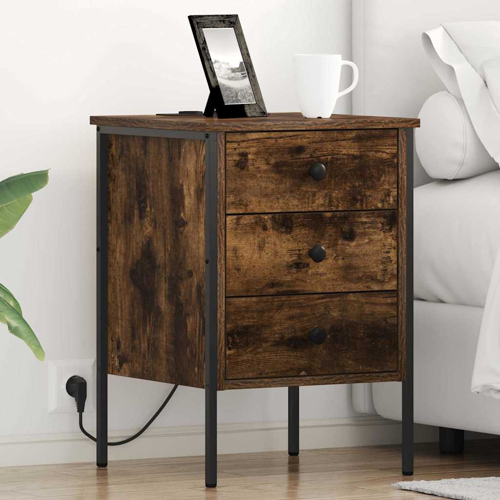 Armadio da Notte Rovere fumé 42 x 41 x 61 cm Legno multistrato | homemem39