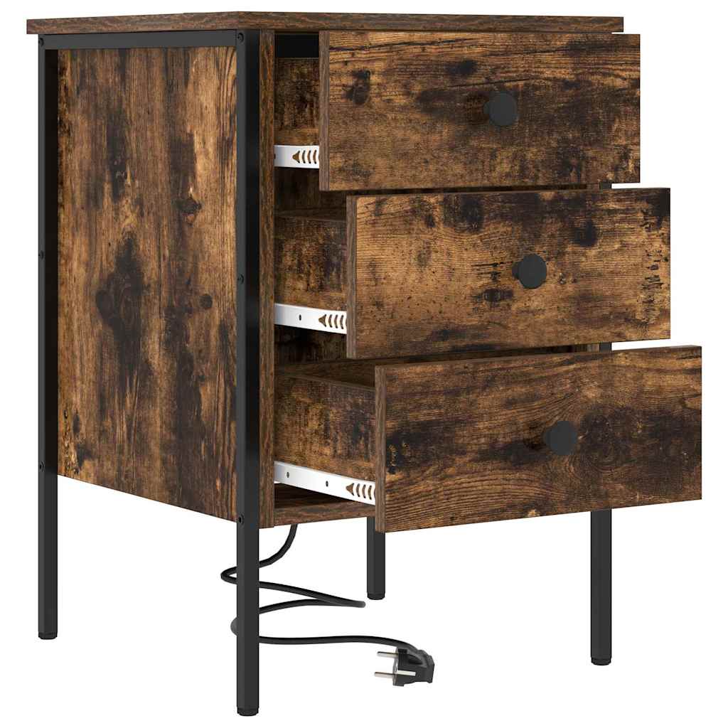Armadio da Notte Rovere fumé 42 x 41 x 61 cm Legno multistrato | homemem39