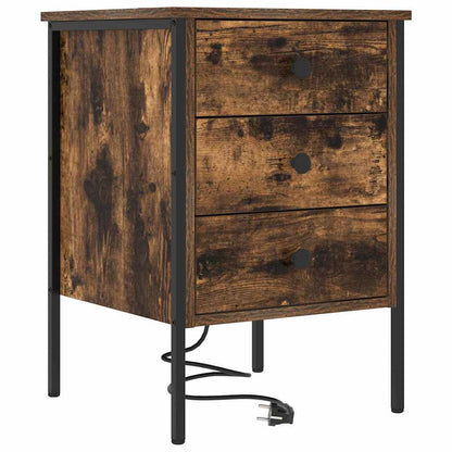 Armadio da Notte con cassetto 2 pcs Rovere fumé 42 x 41 x 61 cm | homemem39